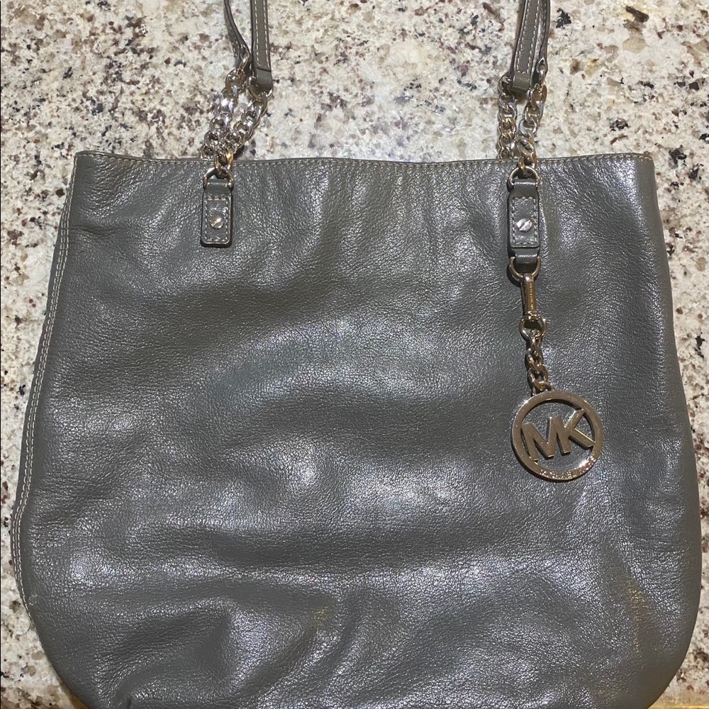 Michael Kors Dark Gray Leather Tote